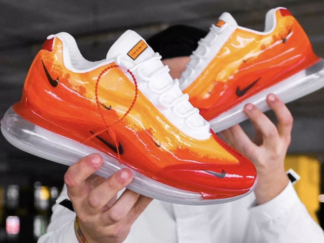 Nike Air Max 720/95 ID Heron Preston Orange Black White Size 6.5 Rare CK9761-991