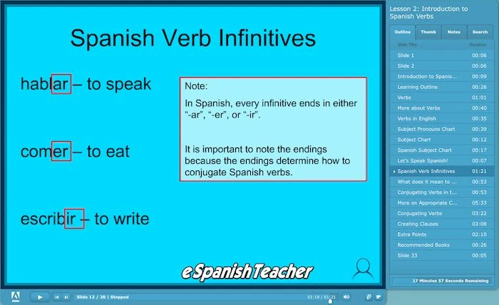 eSpanishTeacher Learn To Speak 101 Spanish Verbs Course Windows & Mac - Image 3 of 4