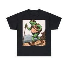 Trekking Hiking Rambling Frog Toad T Shirt Funny Hipster Mountains Outdoors Cool