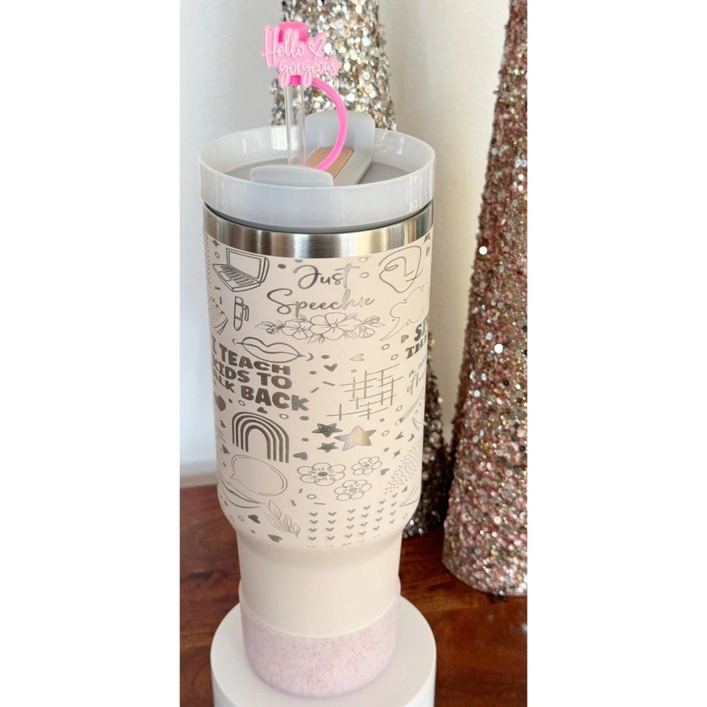 Tumbler Speech Therapist Laser Engraved 40oz Hot or Cold Beverage