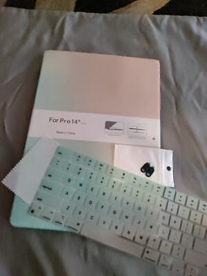  Macbook Pro 14'' Hard Shell Cover Pink  Seafoam Green Case 