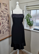 Condici LBD Slip Dress Size 12 Cruise Occasion Dress Beaded Black Tie 90s