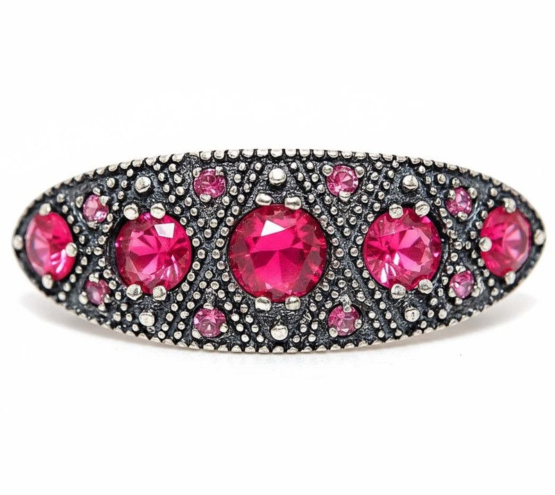 1CT Heat Treated Rubellite Tourmaline 925 Sterling Silver Ring Sz 6 PC9-4