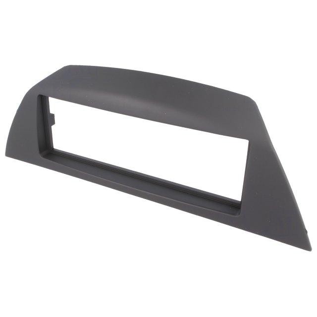 Façade autoradio 1DIN pour Renault Laguna 3 de 2007 à 2015 en finition noir rubbertouch