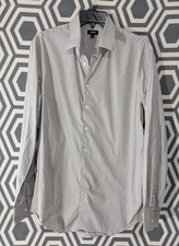 EXPRESS Mens Extra Slim Light Gray Button Down Dress Shirt Size M A36