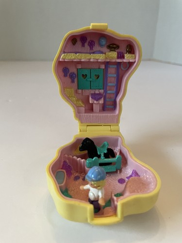 Vintage Bluebird Polly Pocket 1994 Pony Ridin Riding Horse Head Compact Complete - Picture 2 of 7