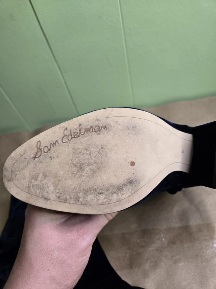 Botines Sam Edelman Tacón Terciopelo Azul Talla 8 En muy buen estado Foto 4 de 4