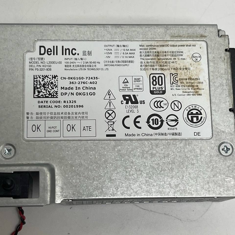 Dell Optiplex Power Supply 200W L200EU-00 0KG1G0 7010 9010 9020 790 990 USFF - Image 2 of 4