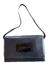 Borsa a tracolla Gucci Square logo G nera pelle di vitello vintage Tom Ford Italy