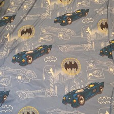 Batman Batmobile DC Comic Apx 2.75 Yards 64 Wide Print Fabric - Twin Flat Sheet
