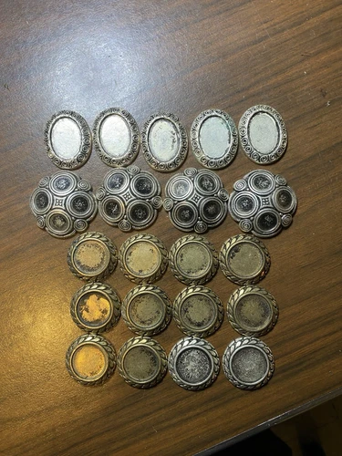 Lot Of (21) Vtg Antique Deco Brooch Earring Bezels Settings Costume Jewelry Lot