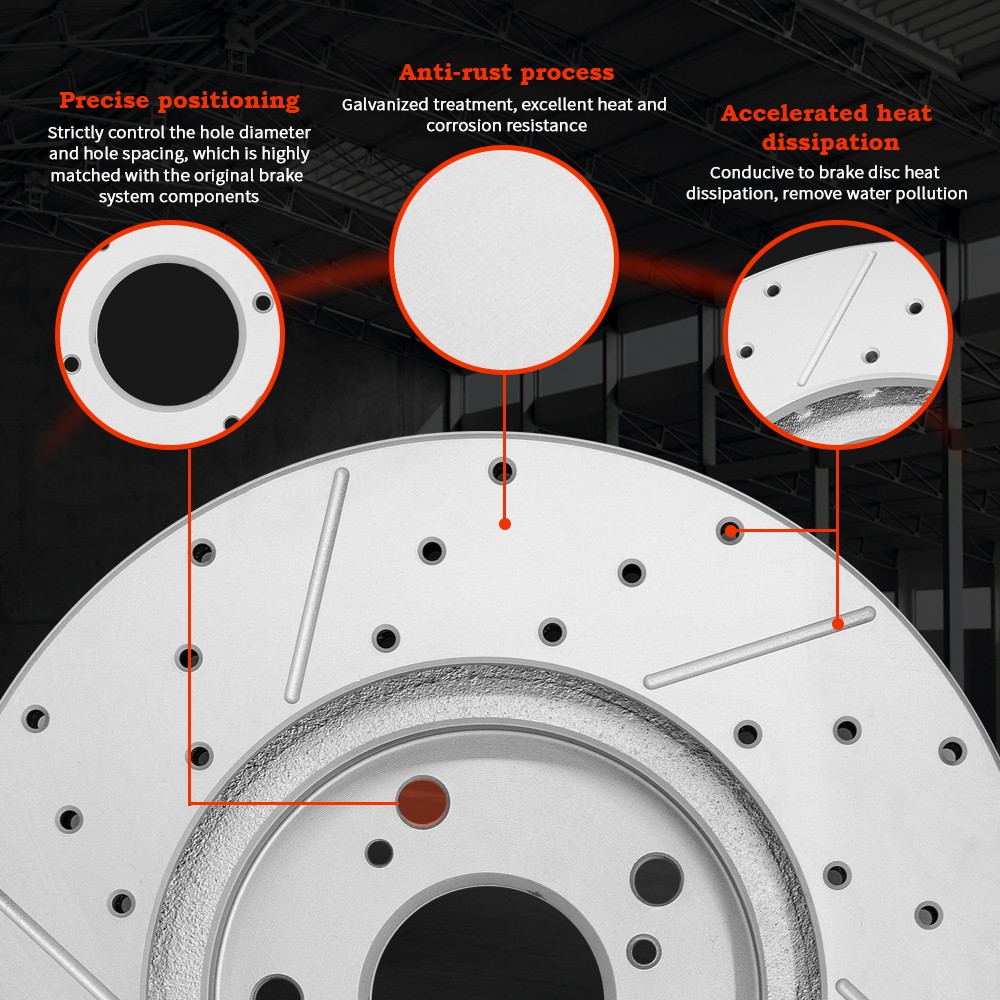 11.06 inch Rear Drilled  Brake Rotors Disc For 2016 2017 2018 Mazda CX-3