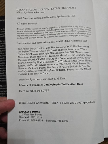 Dylan Thomas. The Complete Screenplays. Hardcover Book 1995 - Foto 3 di 4