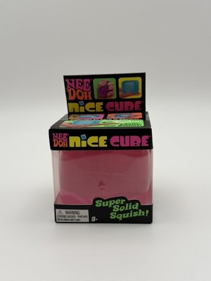 Nee Doh Nice Cube - Super Solid Squish! (Pink) - Brand New/Factory Sealed!