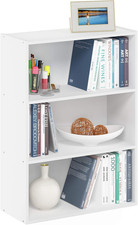 PASIR Book Shelf, 3-Tier Bookshelf, Living Room, Bedroom, Office, Plain White