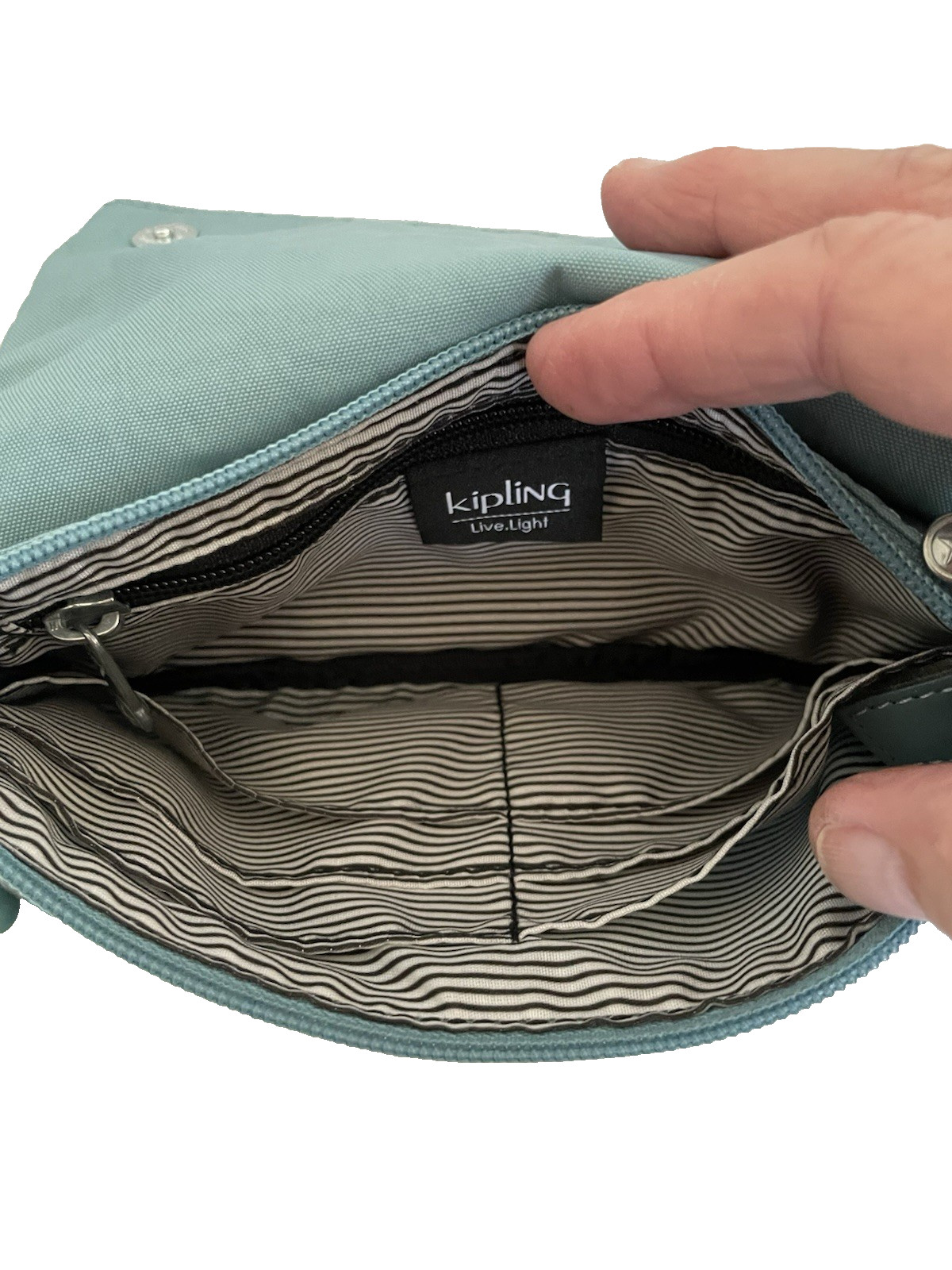 Kipling Live Light Blue Multi Function Wristlet C… - image 8