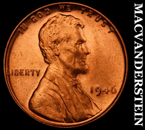 1946 Lincoln Wheat Cent- Choice Gem Brilliant Uncirculated Luster #J5284