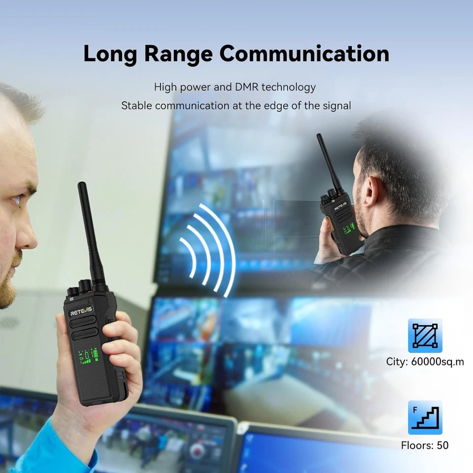 Retevis NR30D DMR Walkie Talkie Digital, Long Range Two Way Radio  (Black, 2Pcs) - Image 4 of 4