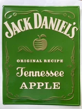 Tin tacker 17X22" Jack Daniels Tennessee APPLE  advertising sign for man cave.