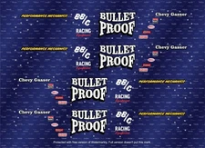 Universal 1/64 Water Slide Decals For Hot Wheels '55 Gasser BULLET PROOF 132