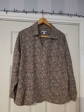 Croft & Barrow cheeta print shirt jacket size XL Zip Up Lightweight
