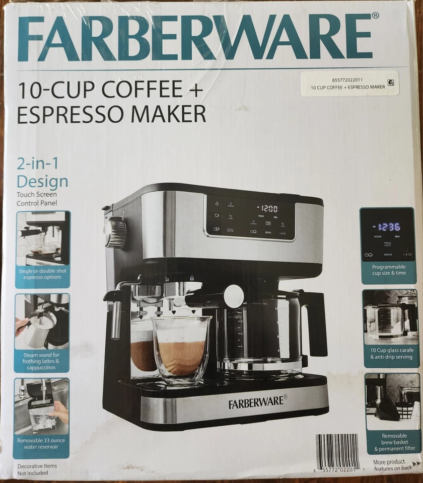 Dual Brew 10Cup Coffee + Espresso Black & Stainless Finish Touchscreen Display - Image 2 of 4