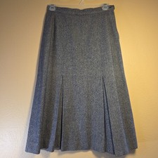 VINTAGE Pendleton Pure Virgin Wool Herringbone Pleated Skirt Women's W 26", 2/4