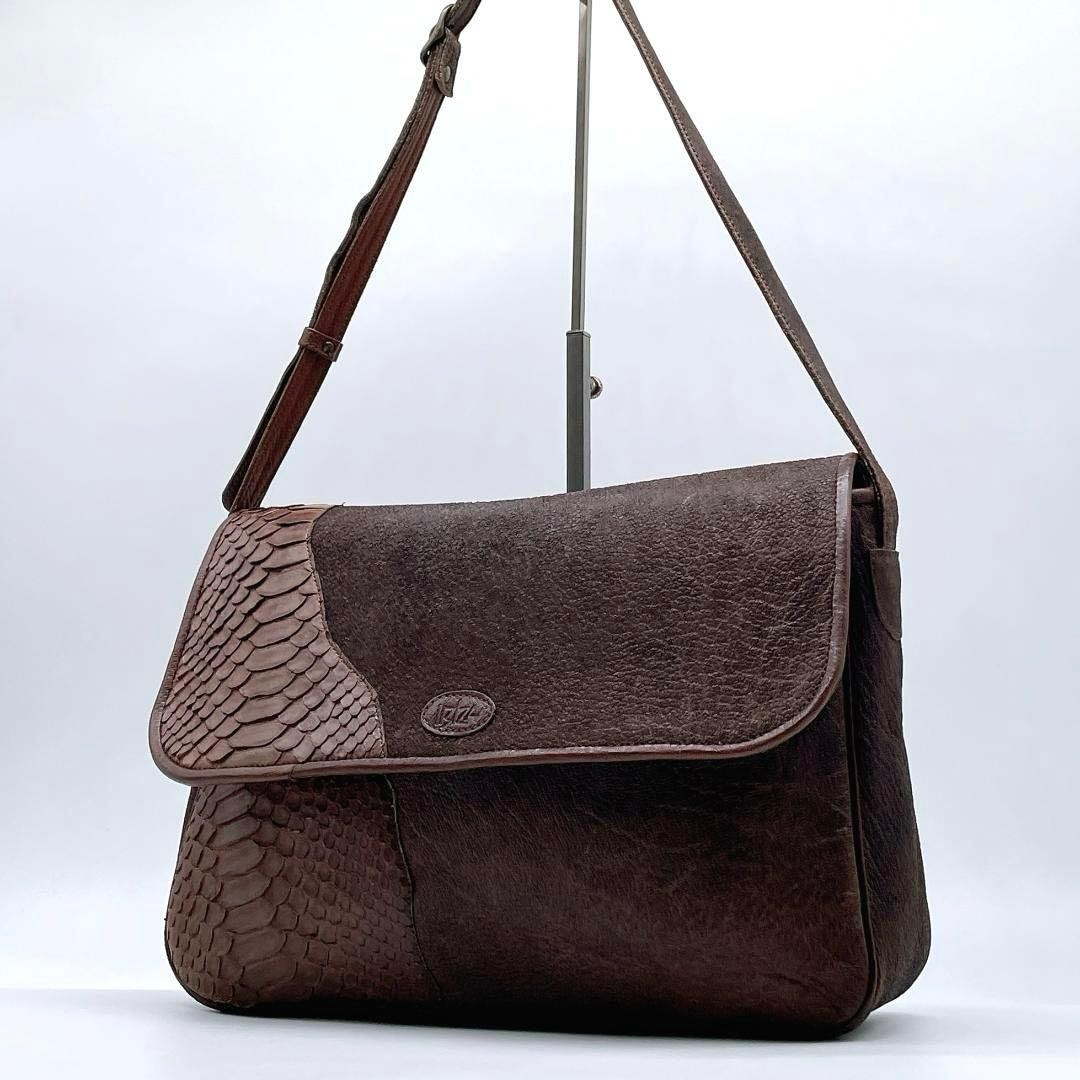 IBIZA Patchwork Python Leather Crossbody Bag Wome… - image 1