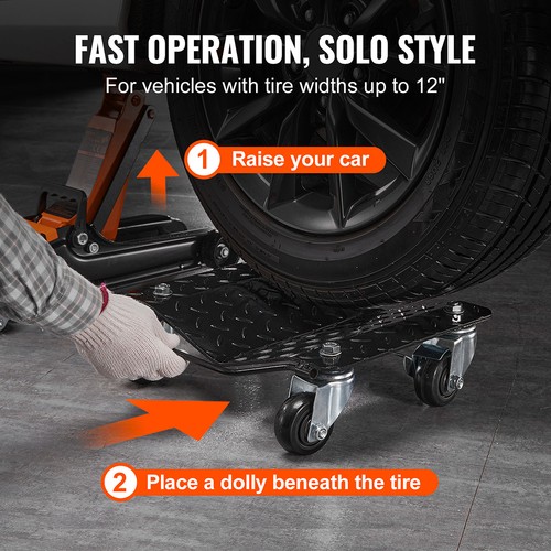 2PC Car Wheel Move Tire Heavy Duty Skate Auto Repair Car Moving 3000LBS / @ - Afbeelding 10 van 13