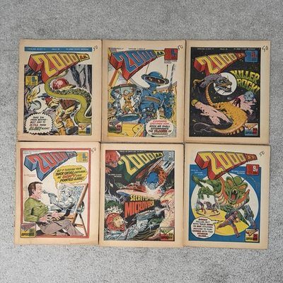 #ad IPC Fleetway 2000 AD Lot #36 37 38 39 40 42 Judge Dredd UK Comics 1977 $74.99
