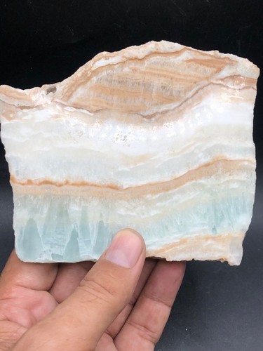 385g Lastra di Calcite Caraibica Blu Cristallo Guarigione Energia Pietra Meditazione Decorazione - Foto 11 di 22