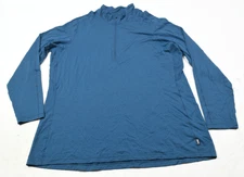 REI Co-op Merino 185 Long-Sleeve Half-Zip Base Layer Top Womens 2XL Blue Hiking