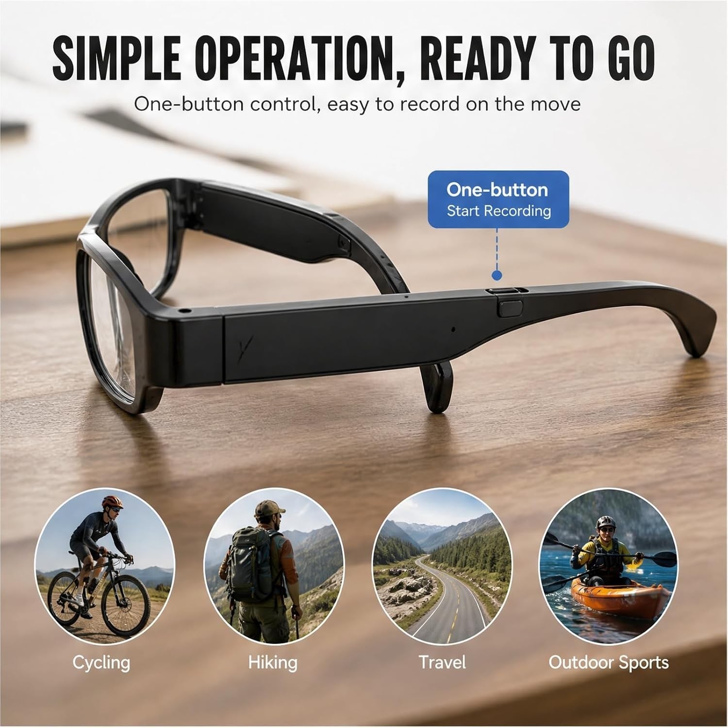 Camera Glasses Wearable HD 1080P Video Smart Glasses Outdoor Sport Action Record — image 3