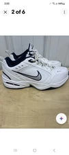 Nike Men's Air Monarch IV Sneaker - Size 11.5 White/Navy/ Silver 415445-102