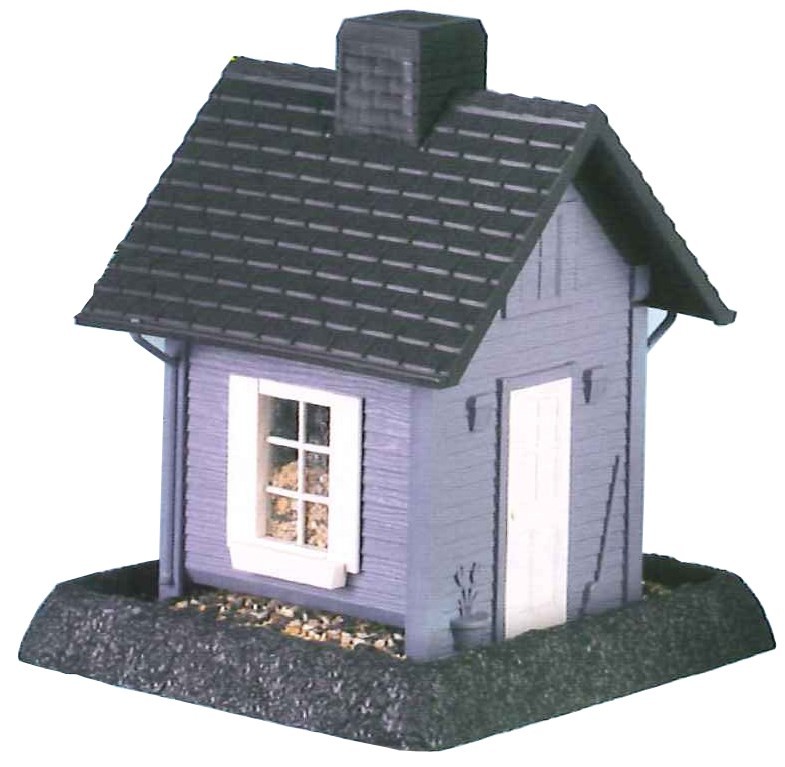 North States Blue Cottage Wild Bird 5 lb Plastic Hopper Bird Feeder 4 ports