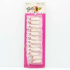 Betts Hair Jig Bass Fishing Lures Dealer Card 12Pk White 1/8oz