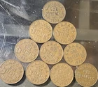 1932 Canadian One Cent ~ L@@K Nice Dealer Lot Of 10 Problem Free Coins Fine+
