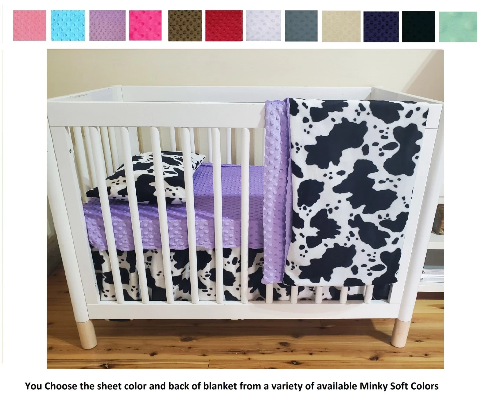 Cow Print Cowboy Style Baby Bedding Western Crib Bedding Set
Opens in a new window or tab