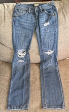 Free People Jeans Womens 25 Medium Wash Cotton Pockets Bootcut Distressed