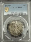 KEY PCGS XF-40 1919-D Walking Liberty Half Dollar. Nice ever wear. Trends $1500