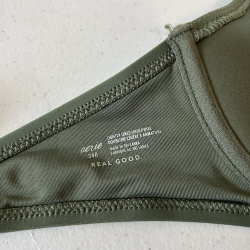 Aerie Cheekiest Bikinihose zum Binden XS & gefüttert Bügel Bikini Oberteil 34B Grün Set - Bild 6 von 7