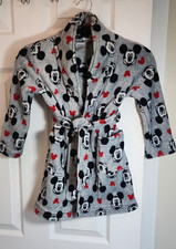 Disney Jounior Mickey Mouse 4 T Kids Robe Flame Resistant Plush beltedpockets