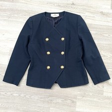 Vintage Givenchy Women s Double Breasted Navy Blazer Size 46