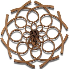 WOODEN.CITY Kinetic Wall Art Sculpture Ornate Geometric, Model Size 37.4 x 27.55