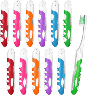 12 Stück Reise Zahnbürste, Klappbare Reisezahnbürste Travel Toothbrush für Unter