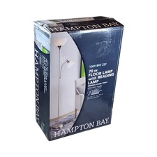 Hampton Bay 70" Brushed Nickel Floor Lamp with Adjustable Reading Light White