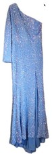 Portia & Scarlett Sz 10 PS22666 Light Blue Evening/Prom Dress One Sleeve
