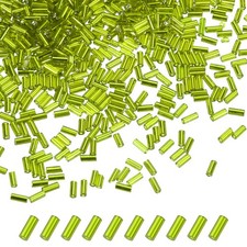 1800-Pack Bugle Beads, 2x4mm Tube Beads Kit for DIY Craft [Light Green]