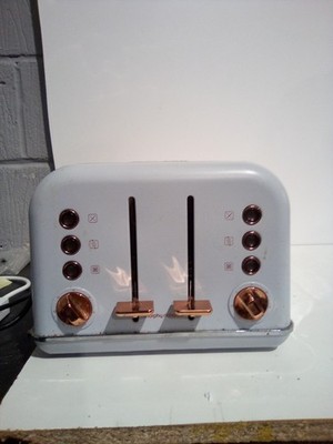 Morphy Richards 4-Scheiben-Toaster Akzente 242040 Grau & Roségold GRADED 1800W