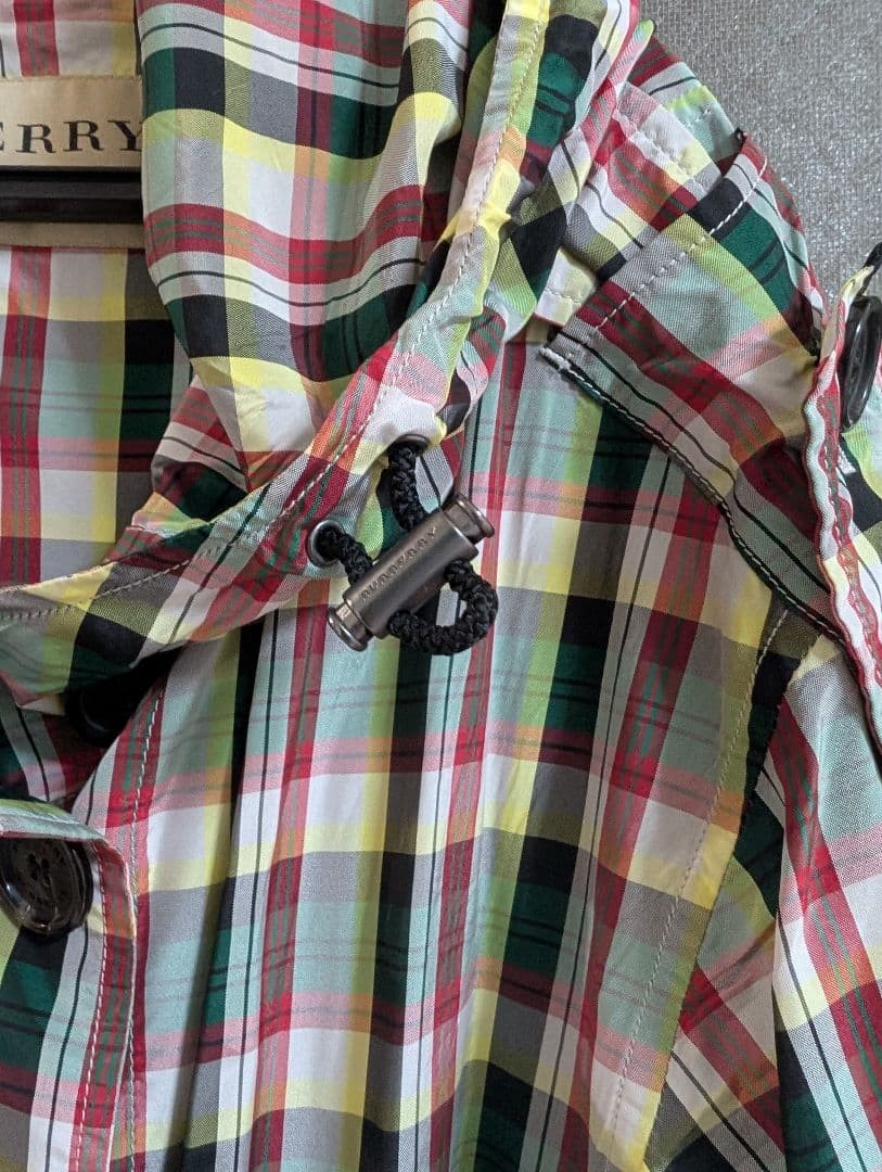 Burberry London Nylon Coat Multicolor With Checked Pattern Size S For Women thumbnail 6
